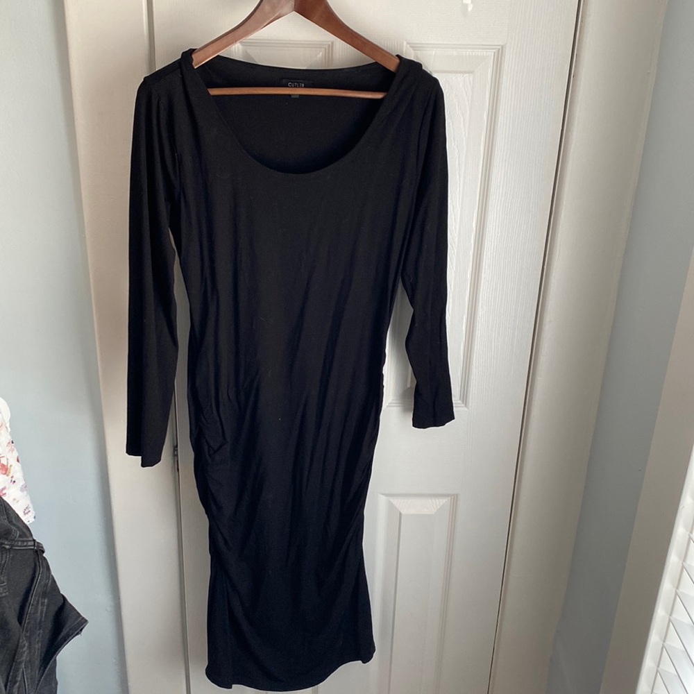Black fitted maternity dress